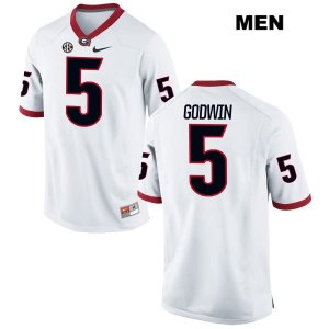 Men's Georgia Bulldogs NCAA #5 Terry Godwin Nike Stitched White Authentic College Football Jersey TUC2054KI